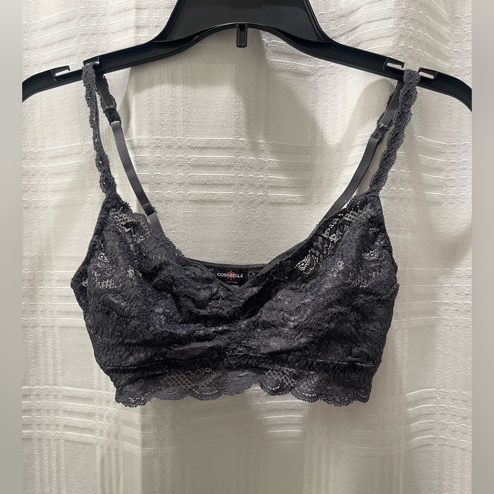 Cosabella gray lace bralette women’s small